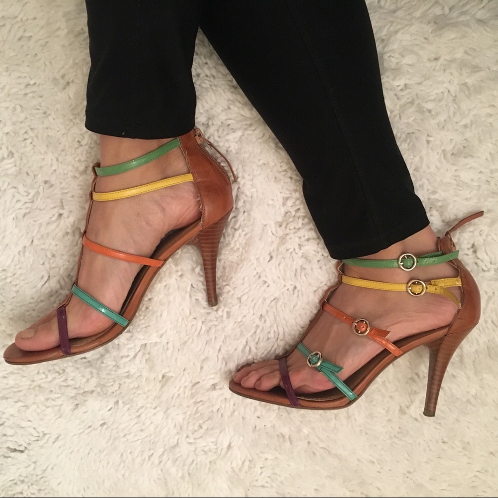 Nine West Multi-Colored Heeled Strap Sandals